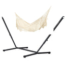 Nautico Anthracite Brazil Latte - Organic Cotton Kingsize Hammock with Powder Coated Steel Stand