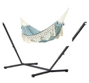 Nautico Anthracite Brazil Fjord - Organic Cotton Kingsize Hammock with Powder Coated Steel Stand