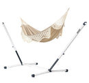 Nautico Cool Grey Brazil Muscade - Organic Cotton Kingsize Hammock with Powder Coated Steel Stand