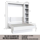 Easy-Lift Full Murphy Wall Bed in Black with Bookshelf