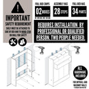 Easy-Lift Queen Murphy Wall Bed in Grey with Bookshelf