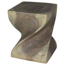 Haussmann Wood Big Twist Coffee Table 16x16x20 in Height Grey Oil