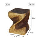 Haussmann Wood Big Twist Coffee Table 16x16x20 in Height Oak Oil