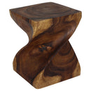 Haussmann Wood Big Twist Coffee Table 16x16x20 in Height Walnut Oil