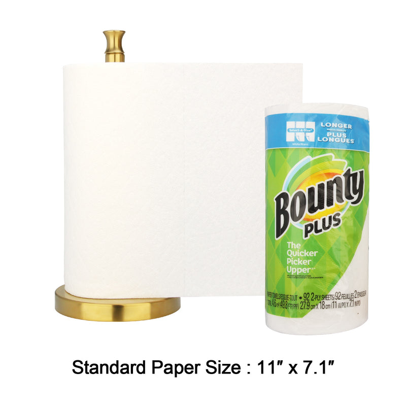 Brushed Gold Paper Towel Holder Roll Dispenser Stand for Kitchen Countertop & Dining Room Table - AK79303-BTG