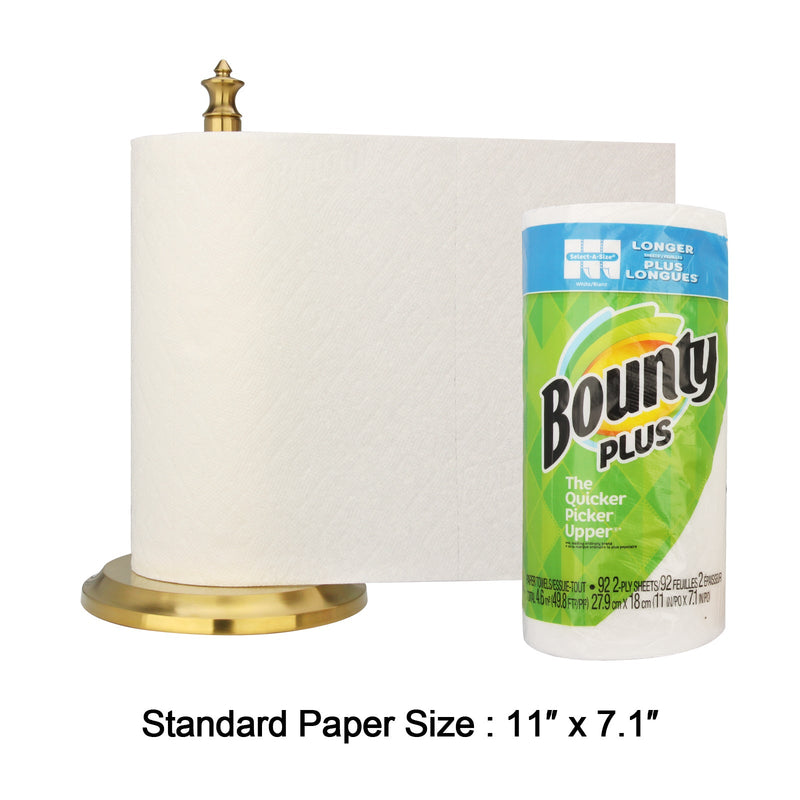 Brushed Gold Paper Towel Holder Roll Dispenser Stand for Kitchen Countertop & Dining Room Table - AK79304-BTG