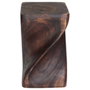 Haussmann Big Twist Wood End Table 12 in SQ x 20 in Height Mocha Oil
