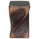 Haussmann Big Twist Wood End Table 12 in SQ x 20 in Height Mocha Oil