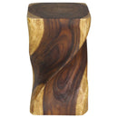 Haussmann Big Twist Wood End Table 12 in SQ x 20 in Height Oak Oil