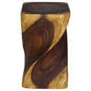 Haussmann Big Twist Wood End Table 12 in SQ x 20 in Height Oak Oil