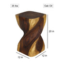 Haussmann Big Twist Wood End Table 12 in SQ x 20 in Height Oak Oil