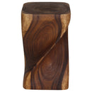 Haussmann Big Twist Wood End Table 12 in SQ x 20 in Height Walnut Oil