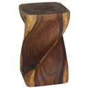 Haussmann Big Twist Wood End Table 12 in SQ x 20 in Height Walnut Oil