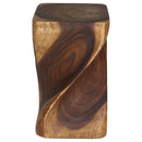Haussmann Big Twist Wood End Table 12 in SQ x 20 in Height Walnut Oil