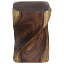 Haussmann Big Twist Wood End Table 14 in SQ x 20 in Height Antique Oak Oil