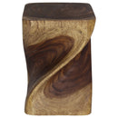 Haussmann Big Twist Wood End Table 14 in SQ x 20 in Height Antique Oak Oil