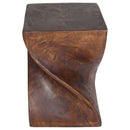 Haussmann Big Twist Wood End Table 14 in SQ x 20 in Height Mocha Oil