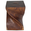 Haussmann Big Twist Wood End Table 14 in SQ x 20 in Height Mocha Oil