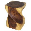 Haussmann Big Twist Wood End Table 14 in SQ x 20 in Height Oak Oil