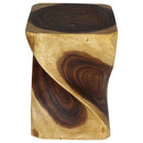 Haussmann Big Twist Wood End Table 14 in SQ x 20 in Height Oak Oil