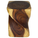 Haussmann Big Twist Wood End Table 14 in SQ x 20 in Height Oak Oil