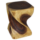 Haussmann Big Twist Wood End Table 14 in SQ x 20 in Height Oak Oil