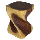 Haussmann Big Twist Wood End Table 14 in SQ x 20 in Height Oak Oil
