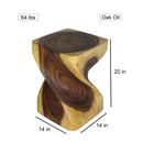 Haussmann Big Twist Wood End Table 14 in SQ x 20 in Height Oak Oil