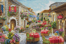 Fiori Caffes Italian Street Café Counted Cross Stitch Kit by Luca-S BU5080L