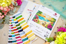 Tropical Summer Beach and Turtles Counted Cross Stitch Kit by Luca-S BU5089L