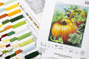 Birdies On Pumpkin Autumn Blue Tits Counted Cross Stitch Kit by Luca-S BU5094L