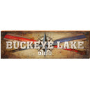 Buckeye Lake Ohio Colorful Compass Paddles | Wall Art Print on Real Wood