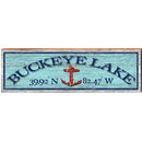 Buckeye Lake Anchor Blue Latitude Longitude | Wall Art Print on Real Wood