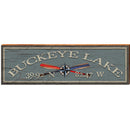 Buckeye Lake Compass Paddles Blue Latitude Longitude | Wall Art Print on Real Wood