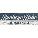 Buckeye Lake is For Family Navy | Wall Art Print on Real Wood