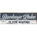 Buckeye Lake is For Boating Navy | Wall Art Print on Real Wood