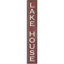 Lake House Red Sign | Wall Art Print on Real Wood