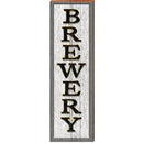 Brewery White Sign | Wall Art Print on Real Wood