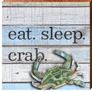 Eat. Sleep. Crab. | Wall Art Print on Real Wood Sign