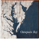 Chesapeake Bay Map | Wall Art Print on Real Wood