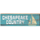 Chesapeake Country Yellow Sailboat Teal | Wall Art Print on Real Wood