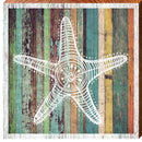 Colorful Starfish | Wall Art Print on Real Wood Sign
