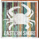 Eastern Shore Crab Colorful | Wall Art Print on Real Wood Sign
