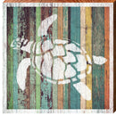 Colorful Sea Turtle | Wall Art Print on Real Wood Sign