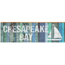 Chesapeake Bay Sailboat Coastal Blue Boards | Wall Art Print on Real Wood
