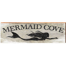 Mermaid Cove Wooden Sign | Wall Art Print on Real Wood | Mystical Beach Coastal Tropical Nautical House Home Decor