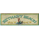 Bethany Beach Mermaid White Latitude Longitude | Wall Art Print on Real Wood