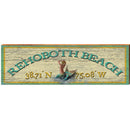 Rehoboth Beach Mermaid White Latitude Longitude | Wall Art Print on Real Wood