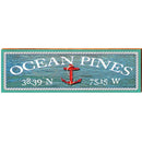 Ocean Pines Anchor Water Latitude Longitude | Wall Art Print on Real Wood