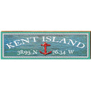 Kent Island Anchor Water Latitude Longitude | Wall Art Print on Real Wood
